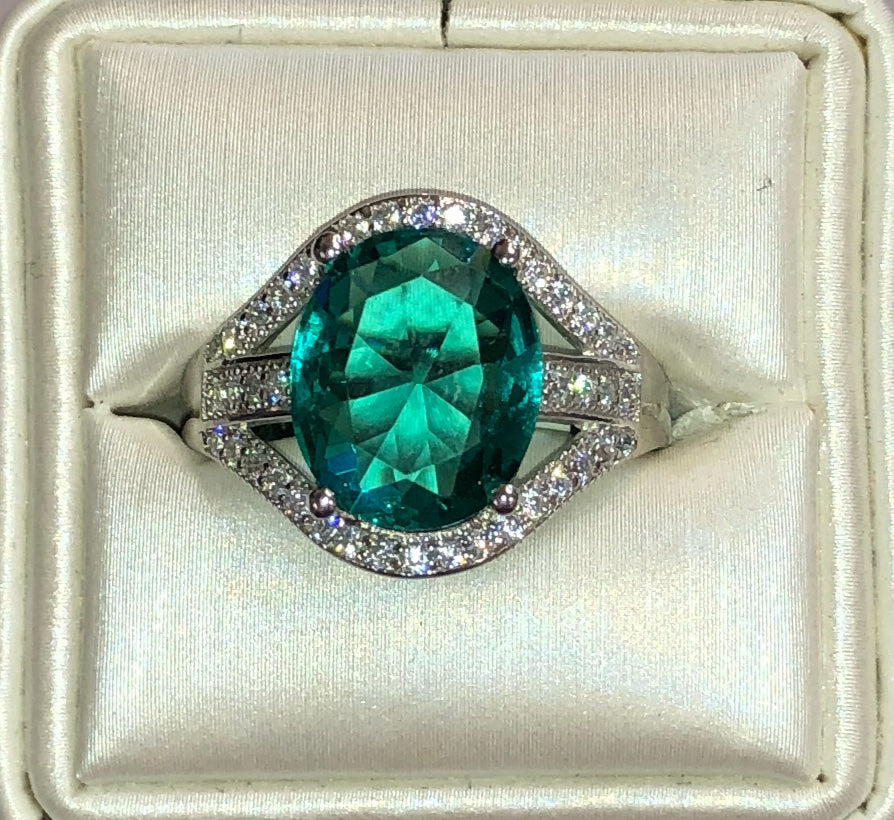 Paraiba Colored CZ Silver Ring - Premium Ring from International Excellence - Just $78! Shop now at Three Blessed Gems
