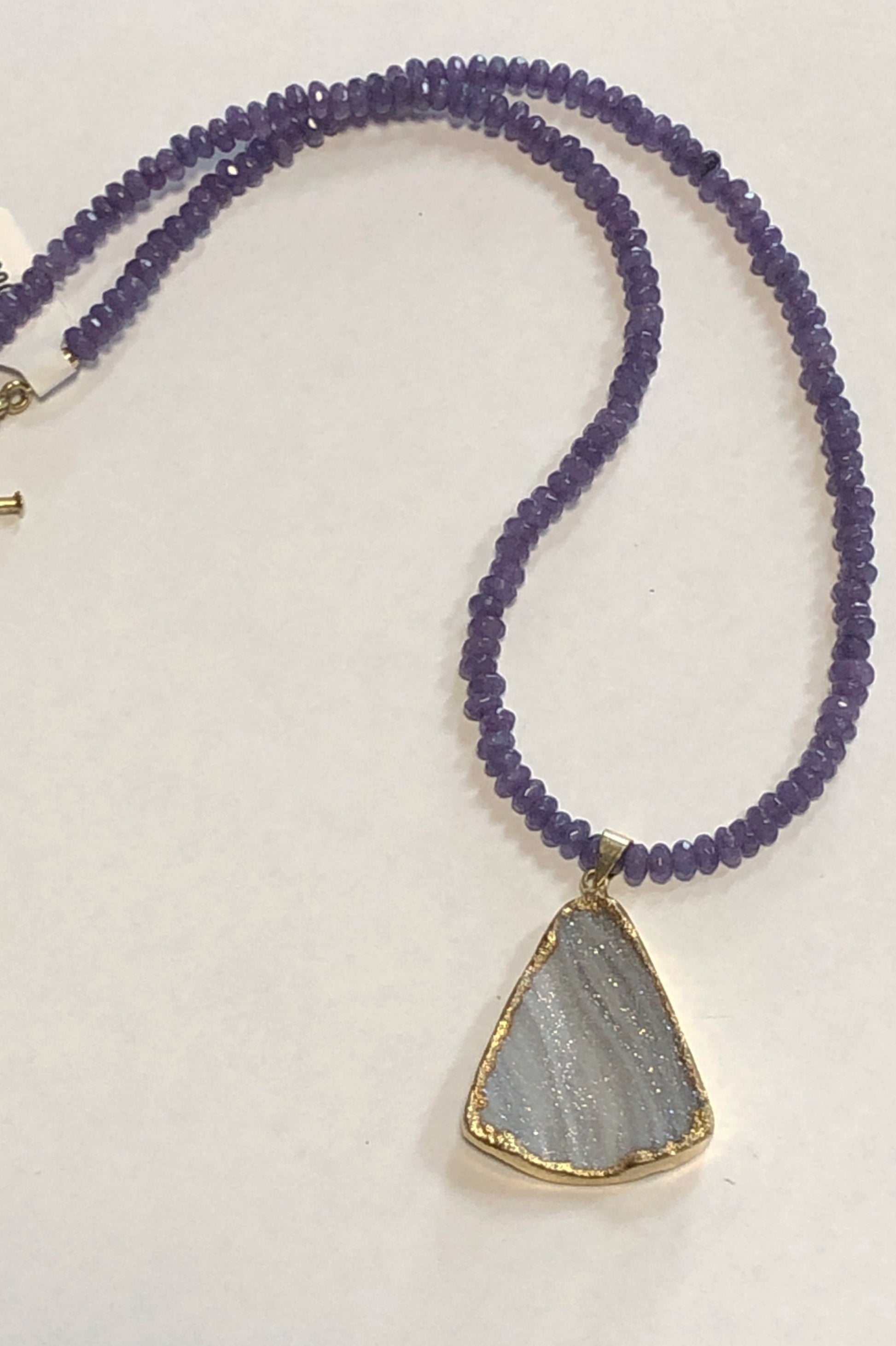 NLM Purple Jade With Druzy Pendant Necklace - Premium Necklace from NLM - Just $49! Shop now at Three Blessed Gems