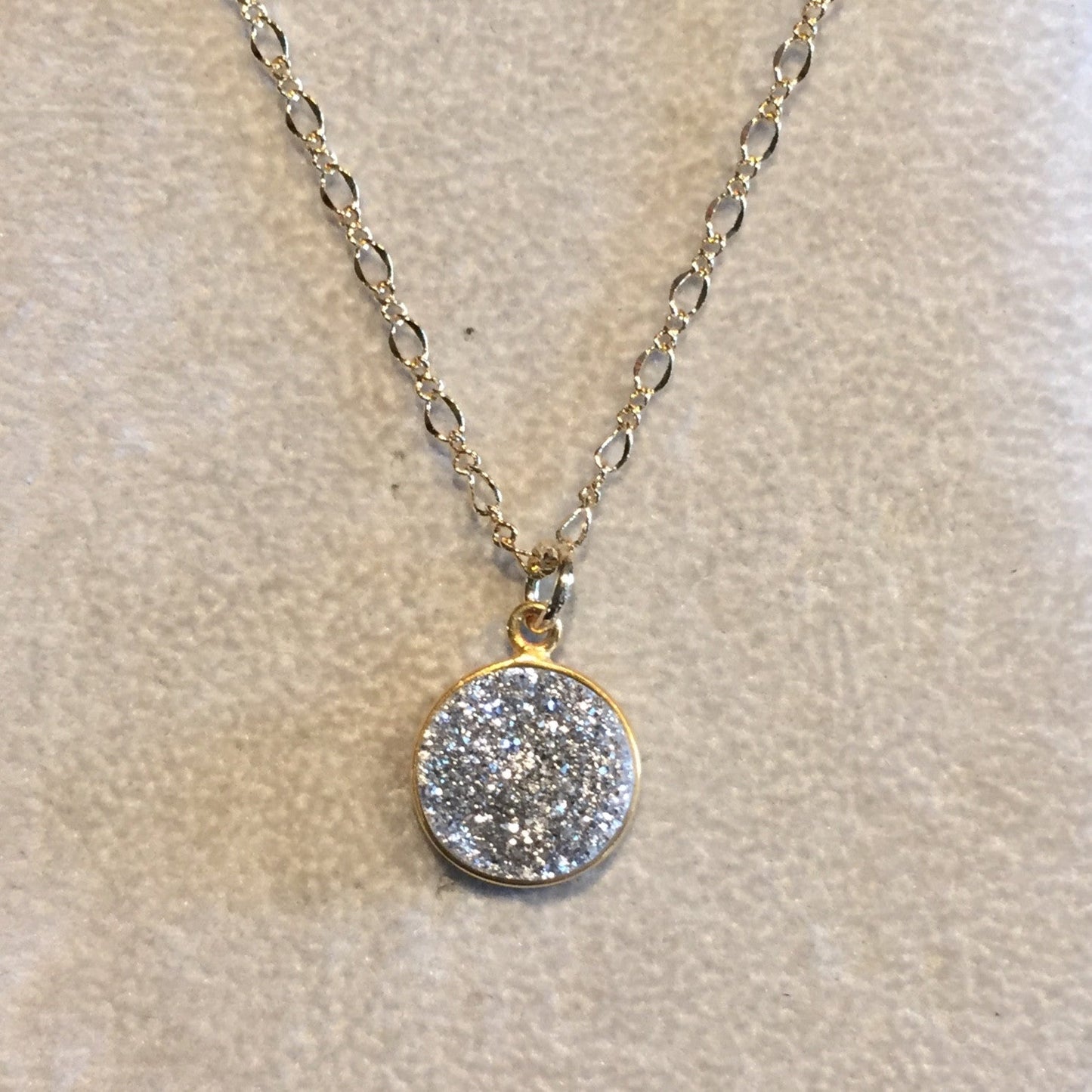 Druzy Circle Necklace - Premium Necklace from The Shine Project - Just $37! Shop now at Three Blessed Gems