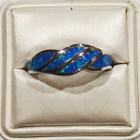 Blue Opal Silver Ring - Premium Rings from International Excellence - Just $47! Shop now at Three Blessed Gems