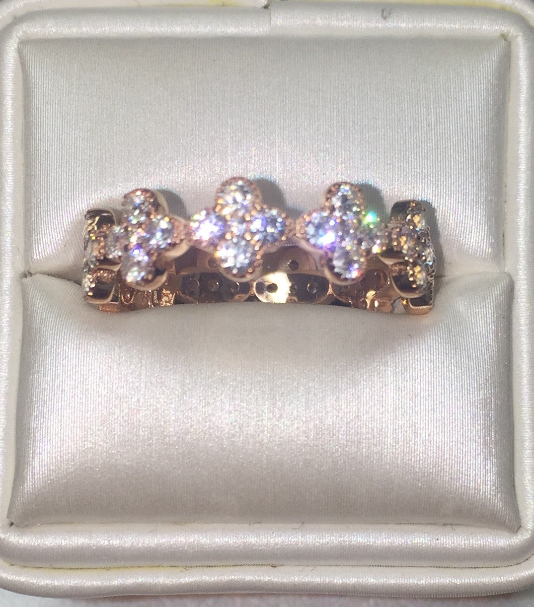 Clover CZ 24K Rose Gold Ring - Premium Rings from Kebella - Just $74! Shop now at Three Blessed Gems
