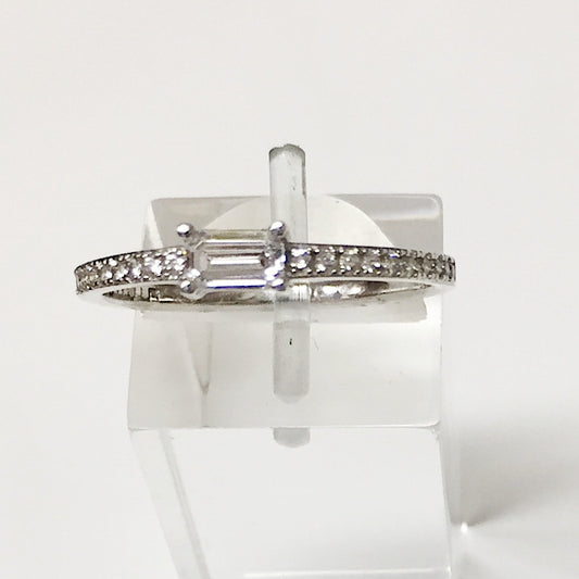 Baguette CZ 24K White Gold Ring - Premium Rings from Kebella - Just $60! Shop now at Three Blessed Gems
