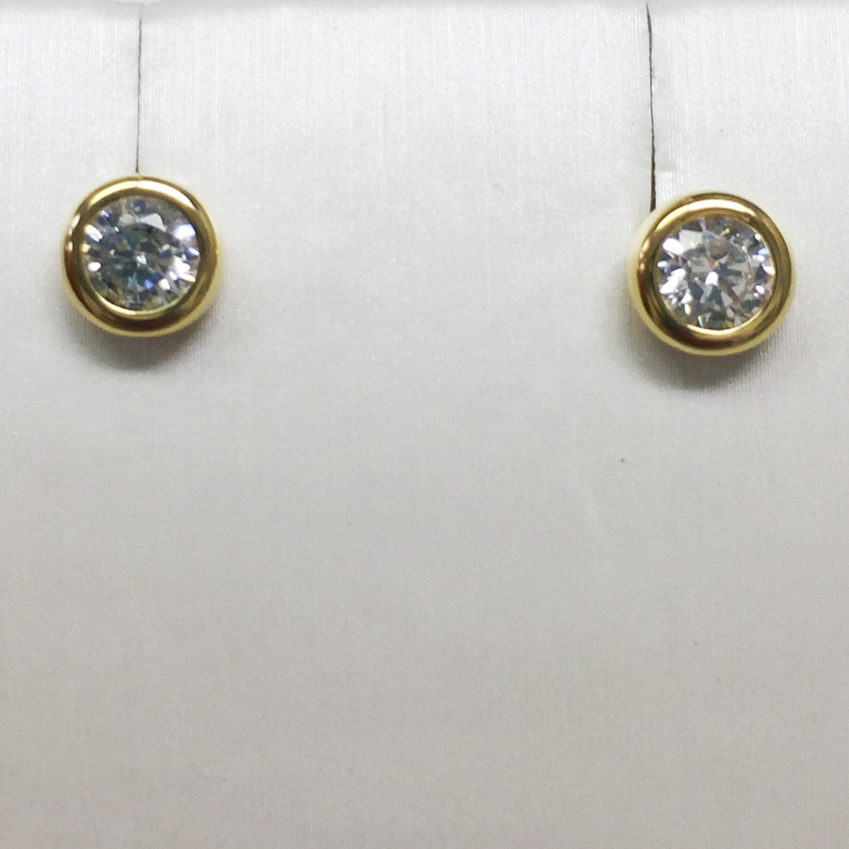 Glint 5MM CZ Gold Earrings - Premium Earrings from Kebella - Just $39! Shop now at Three Blessed Gems