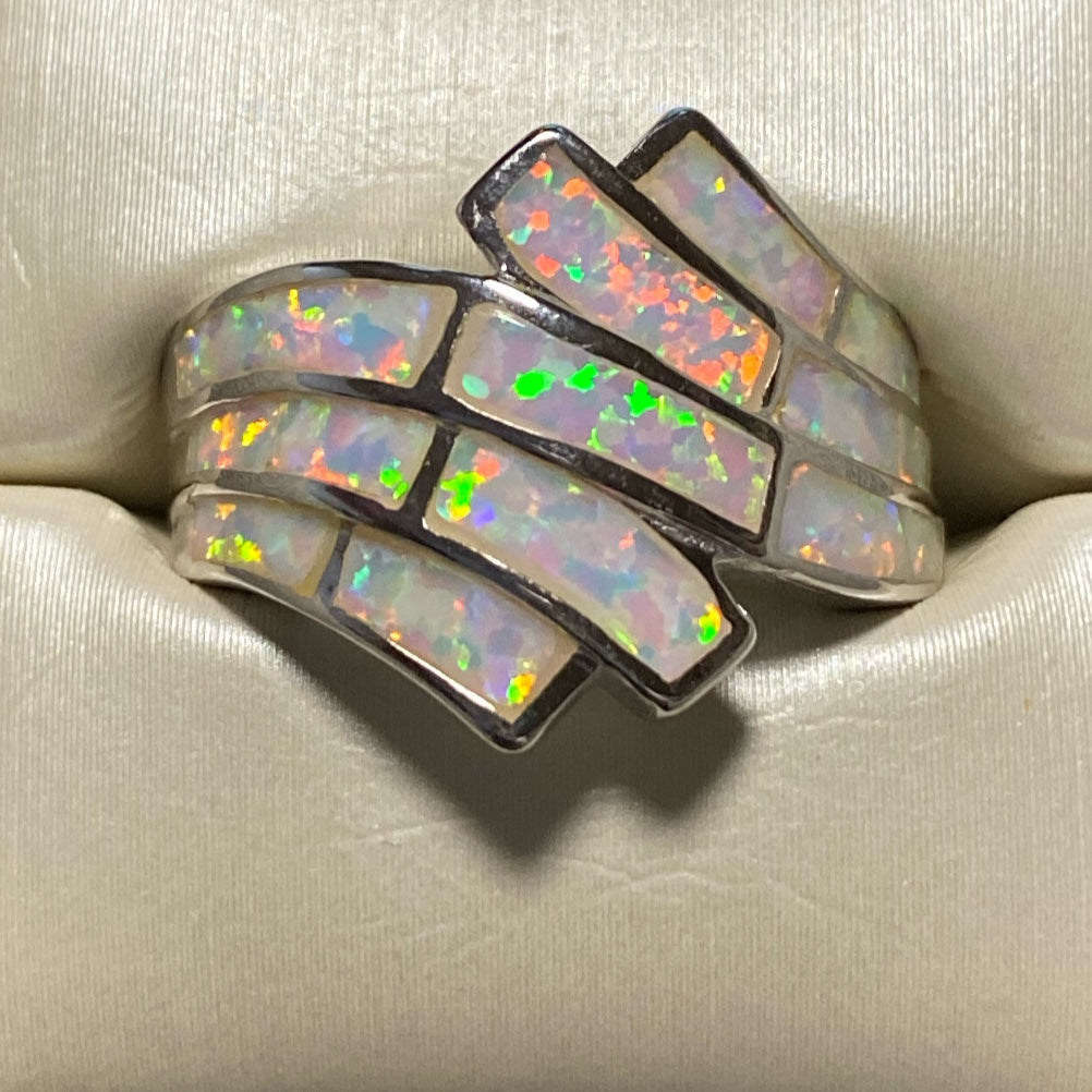 Opal Curved Band Ring