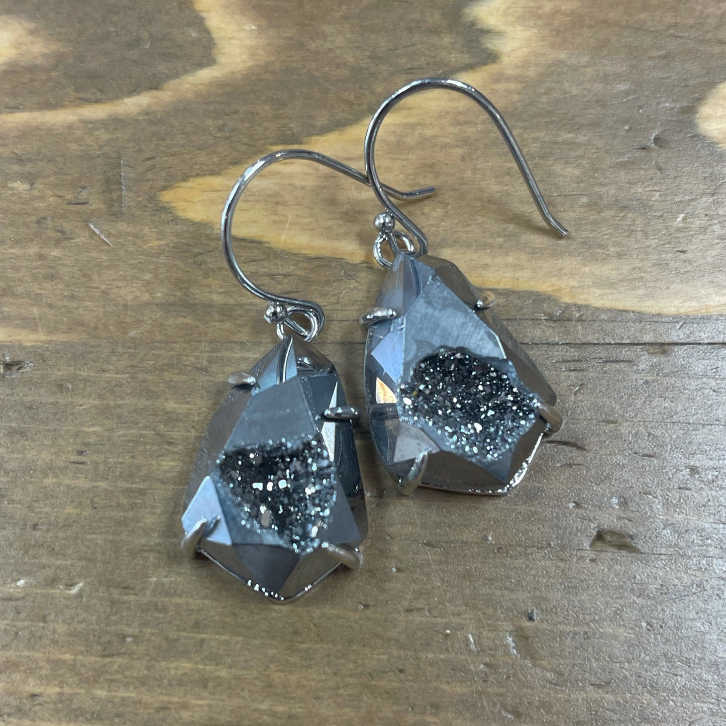 Teardrop Druzy Sterling Silver Earring - Premium Earrings from MAQ - Just $69! Shop now at Three Blessed Gems