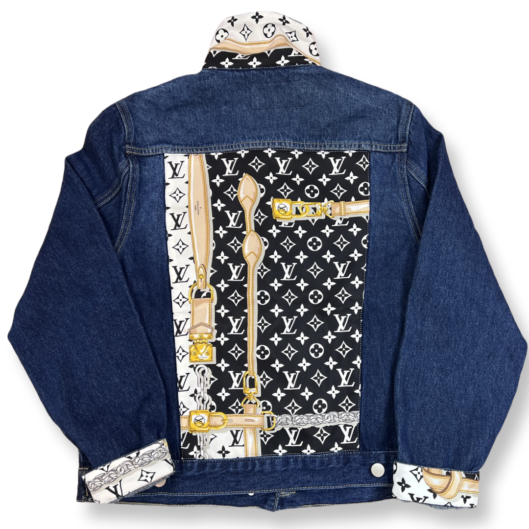 Louis Vuitton Designer Denim Scarf Jacket