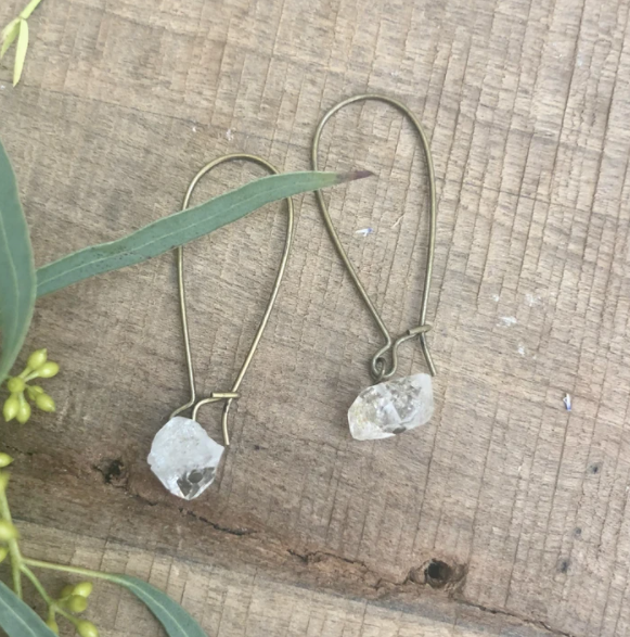 Herkimer Diamond Wire Earrings - Premium earring from Harlow - Just $51! Shop now at Three Blessed Gems