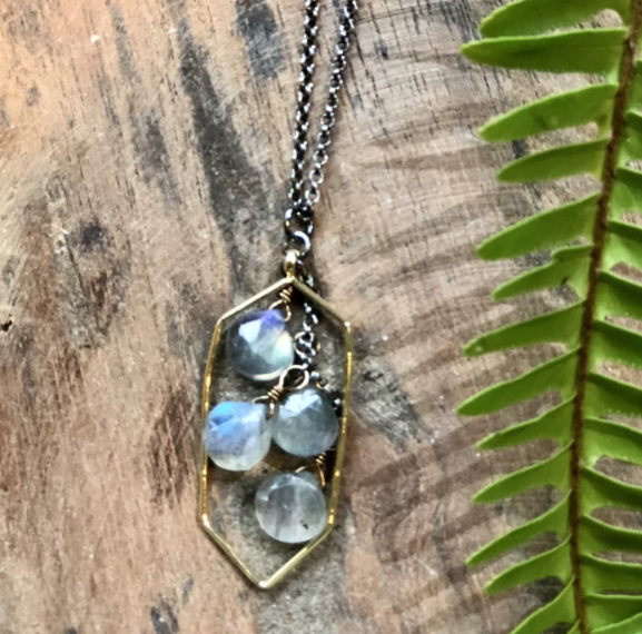Labradorite Multi Drop Necklace - Premium Necklace from Harlow - Just $87! Shop now at Three Blessed Gems