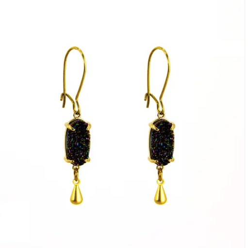 Bezel Drop Druzy Earring - Premium  from Santore' - Just $57! Shop now at Three Blessed Gems