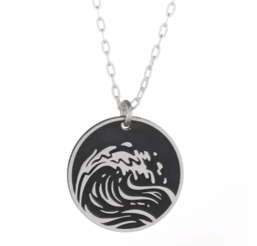Wind Wave Round Necklace - Premium Necklace from Bearded Jeweler - Just $52! Shop now at Three Blessed Gems