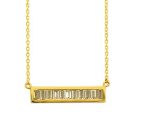Baguette Gold Plated Necklace - Premium Necklace from Modern Opus - Just $40! Shop now at Three Blessed Gems