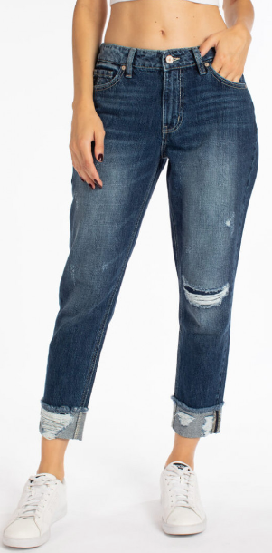High Rise Boyfriend Jeans - Premium Jeans from KANCAN - Just $38.50! Shop now at Three Blessed Gems