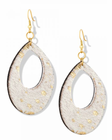 Cowhide Drop Earrings - Premium Earrings from Myra - Just $20! Shop now at Three Blessed Gems