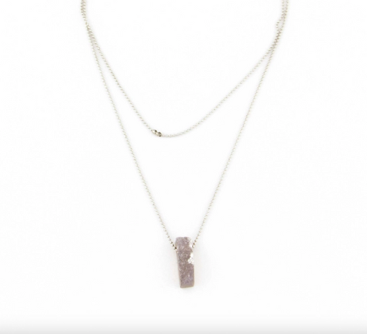 Long Raw Geode Stick Necklace - Premium Necklace from Santore' - Just $45! Shop now at Three Blessed Gems