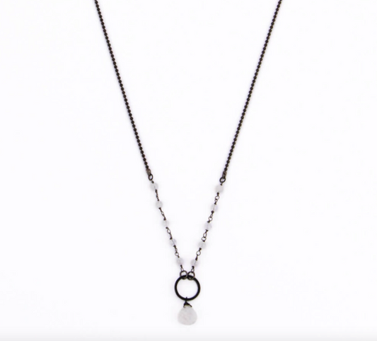 Black Circle Drop Necklace - Premium Necklace from Santore' - Just $72! Shop now at Three Blessed Gems