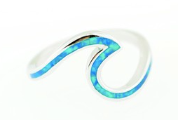 Wave Blue Opal Silver Ring - Premium Ring from EMV Trading - Just $25! Shop now at Three Blessed Gems