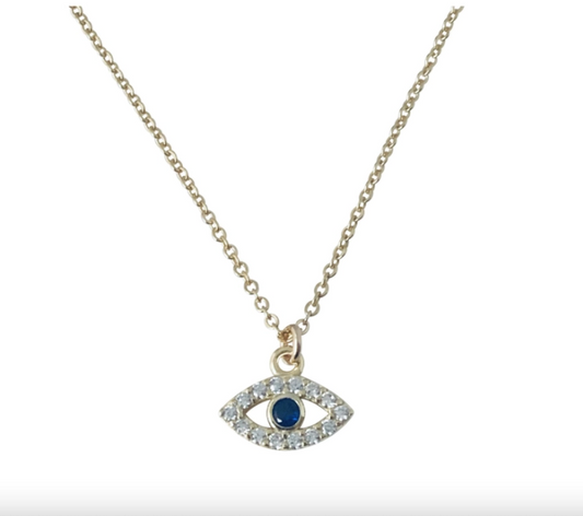 Baby Sapphire Evil Eye - Premium Necklace from Modern Opus - Just $39! Shop now at Three Blessed Gems