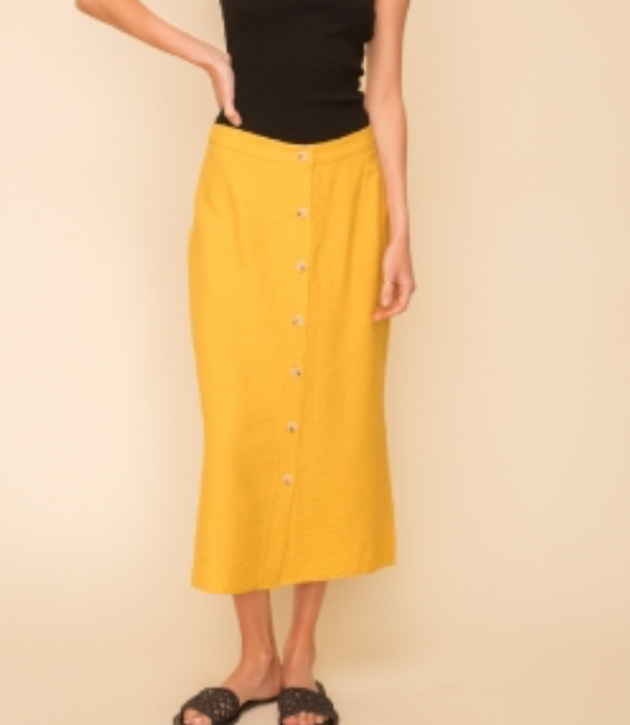 Button Midi Skirt - Premium Skirt from Hem & Thread - Just $28.70! Shop now at Three Blessed Gems