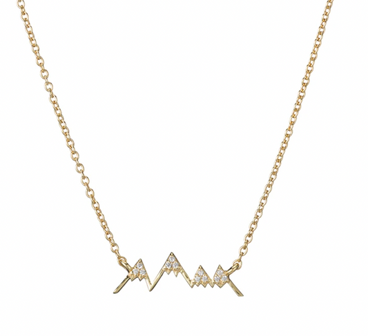 Denver Pave Mountain Outline - Premium Necklace from A. Schenkein - Just $98! Shop now at Three Blessed Gems