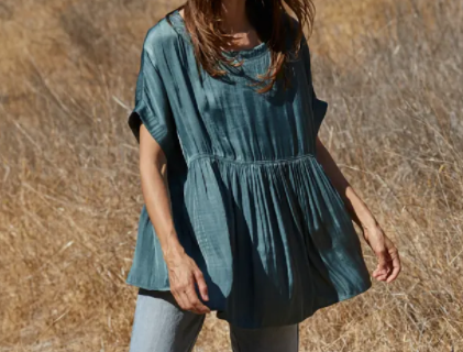 Satin Tunic Top - Premium Apparel & Accessories from By Together - Just $62.30! Shop now at Three Blessed Gems