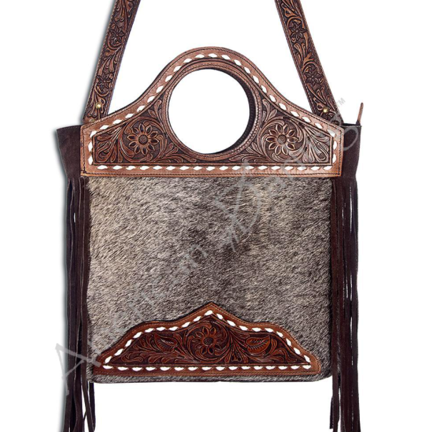 Leather and Cowhide Purse/Crossbody Concealed Carry Bag - Premium Apparel & Accessories from American Darling - Just $275! Shop now at Three Blessed Gems