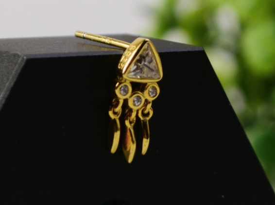 Triangle Drop Cz. Stud Earring - Premium Apparel & Accessories from Modern Opus - Just $39! Shop now at Three Blessed Gems