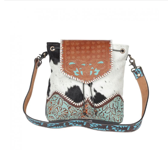 Landscape Hand Tooled Bag - Premium crossbody from Myra - Just $147! Shop now at Three Blessed Gems