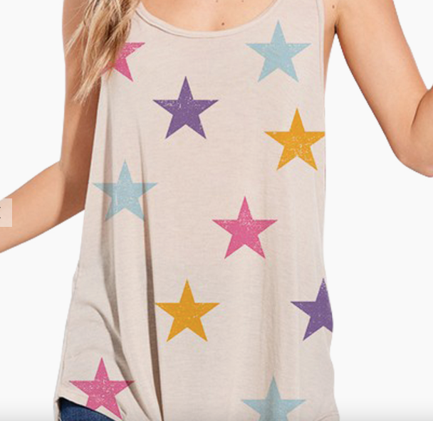 colorful Star All Over Tank Top - Premium Tank Top from Vanilla Monkey - Just $42! Shop now at Three Blessed Gems