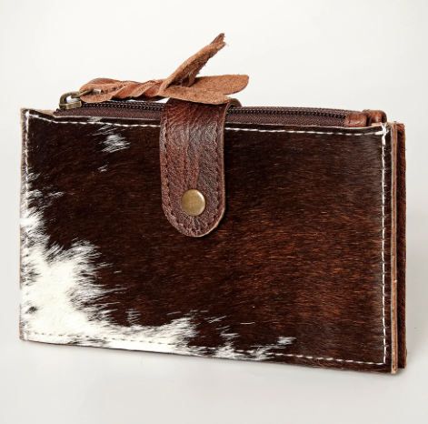 Cowhide and Leather Wallet - Premium Purses from American Darling - Just $97! Shop now at Three Blessed Gems