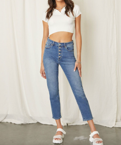 High Rise Mom Jeans - Premium Jeans from KANCAN - Just $63! Shop now at Three Blessed Gems