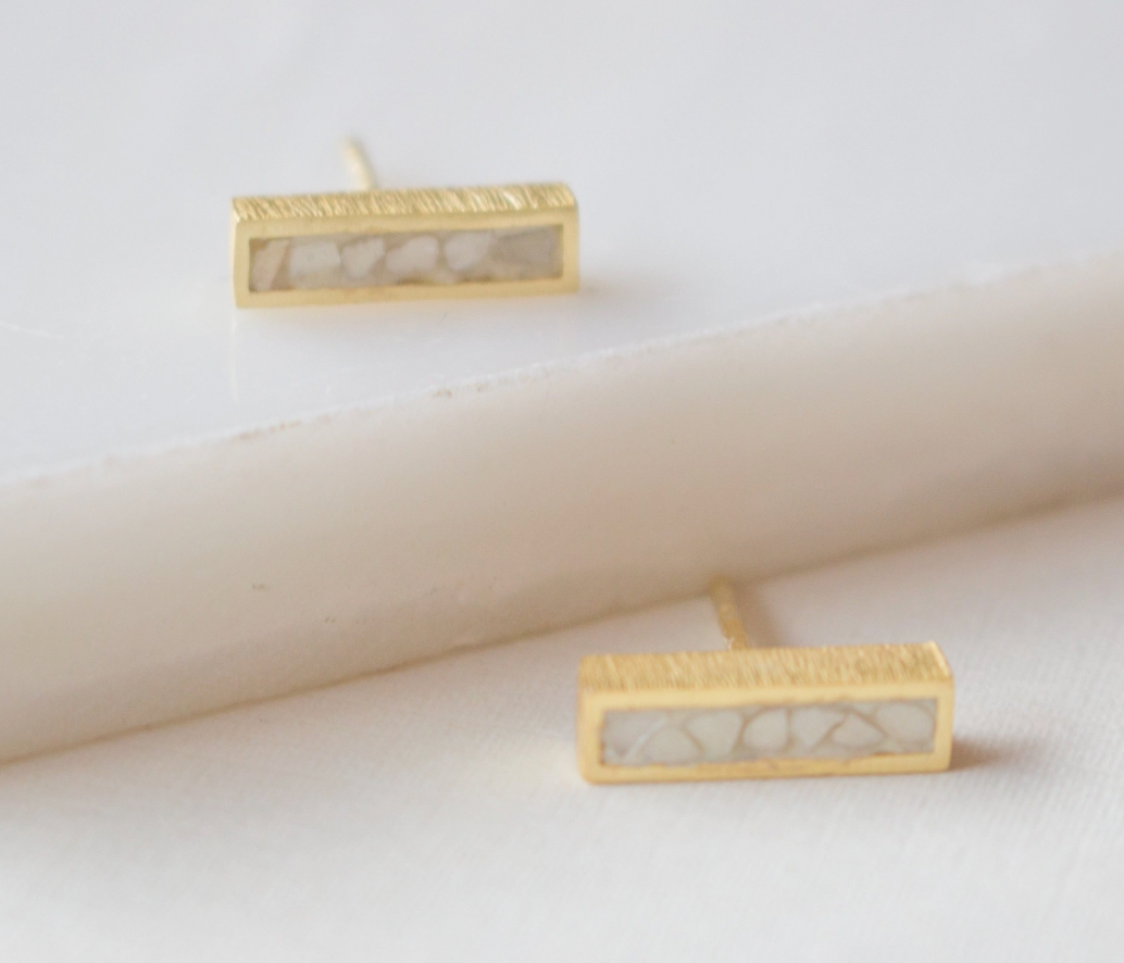 Stevie Deco Diamond Gold Earrings - Premium Earrings from Joya - Just $99! Shop now at Three Blessed Gems