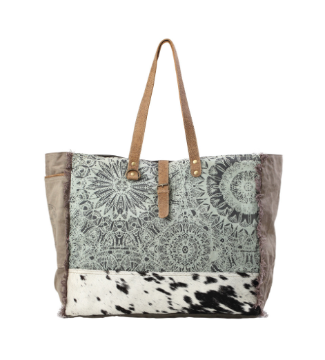 Green Floral Print Weekender Bag - Premium Bag from Myra - Just $85! Shop now at Three Blessed Gems
