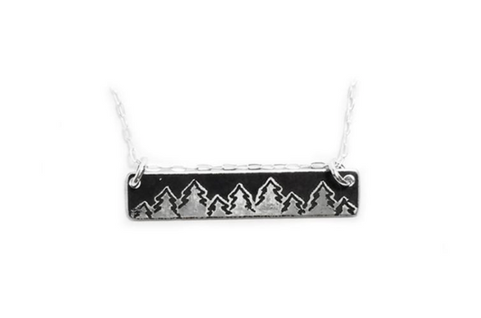 Horizontal Bar Sterling Silver Necklace