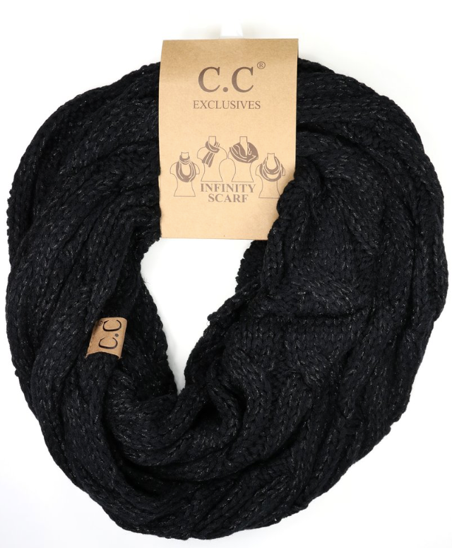 Infinity Scarf Cable Knit - Premium Scarves from CC - Just $15! Shop now at Three Blessed Gems