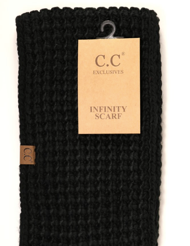 Sherpa Fur Lined CC Infinity Scarf