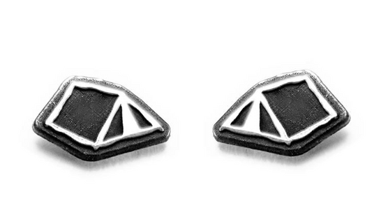 Tent Silver Earrings - Premium Earrings from Bearded Jeweler - Just $48! Shop now at Three Blessed Gems