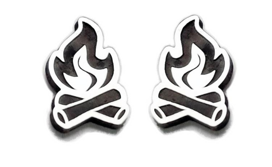 Campfire Silver Earrings - Premium Earrings from Bearded Jeweler - Just $48! Shop now at Three Blessed Gems