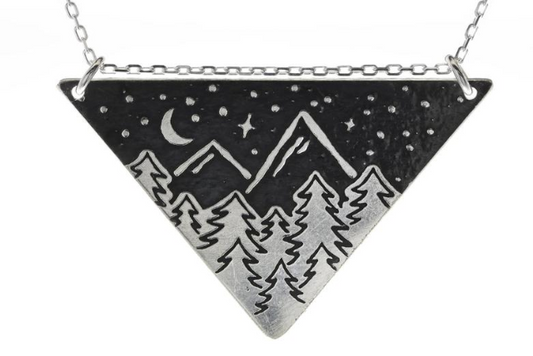 Under the Sky Triangle Silver Necklace - Premium Necklace from Bearded Jeweler - Just $105! Shop now at Three Blessed Gems