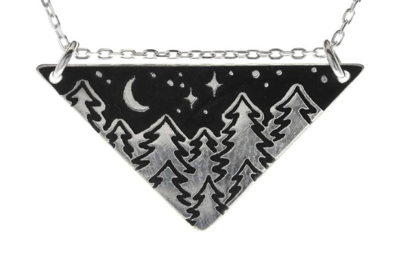 Serene Trees Triangle Necklace - Premium Necklace from Bearded Jeweler - Just $85! Shop now at Three Blessed Gems