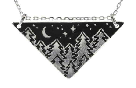 Serene Trees Triangle Necklace