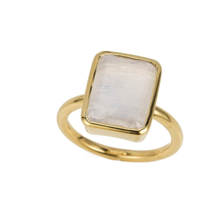 Emerald Moonstone Ring - Premium Ring from A. Schenkein - Just $78! Shop now at Three Blessed Gems