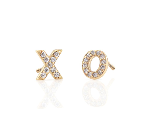 X O Pave Stud Earring - Premium Earrings from Kris Nations - Just $45! Shop now at Three Blessed Gems