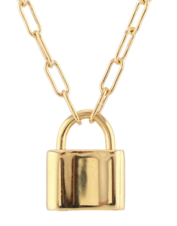 Padlock Charm Necklace - Premium Necklace from Kris Nations - Just $100! Shop now at Three Blessed Gems
