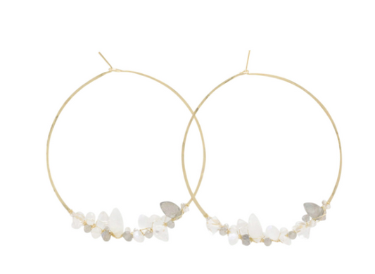 Lupa Gemstone Hoop Earring - Premium Earrings from Bohemi - Just $112! Shop now at Three Blessed Gems