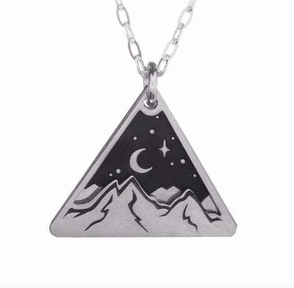 Layered Mountains Silver Necklace