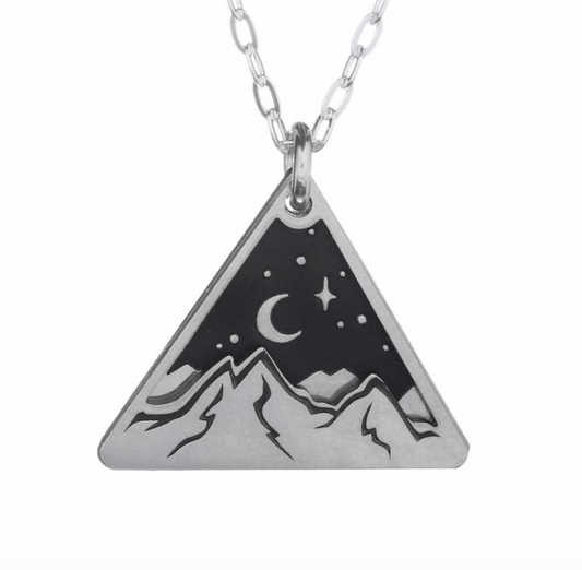 Layered Mountains Silver Necklace