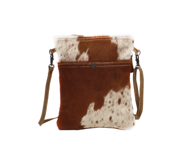 White & Cocoa Hairon Cross Body Bag - Premium crossbody from Myra - Just $59! Shop now at Three Blessed Gems