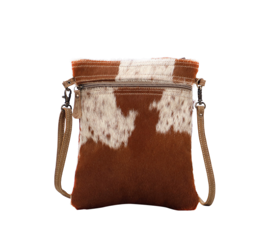 White & Cocoa Hairon Cross Body Bag - Premium crossbody from Myra - Just $59! Shop now at Three Blessed Gems