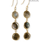Trio Labradorite Drop Brass Earrings - Premium Earrings from Myra - Just $45! Shop now at Three Blessed Gems