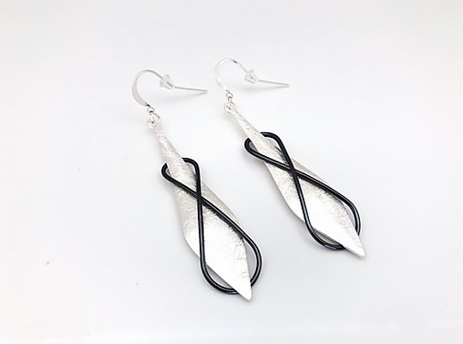 Silver And Black Yasaka Earrings - Premium Earrings from Hand And Mind Creations - Just $39! Shop now at Three Blessed Gems